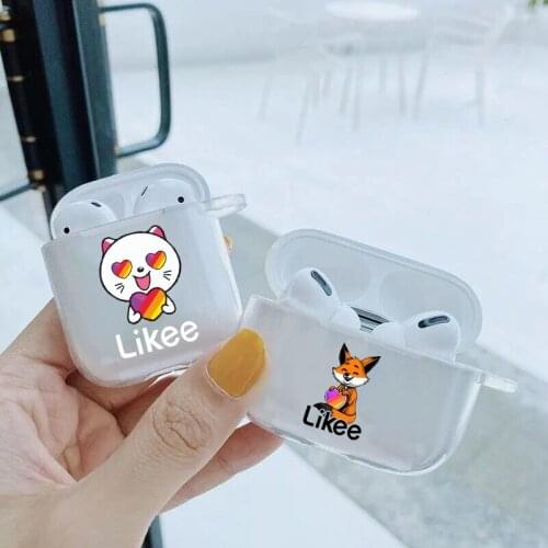 Funny Likee Cat Bear Love Heart transparent TPU silicone Bluetooth Airpod Case cover For Airpod1 Airpod 2 Airpods pro soft cover