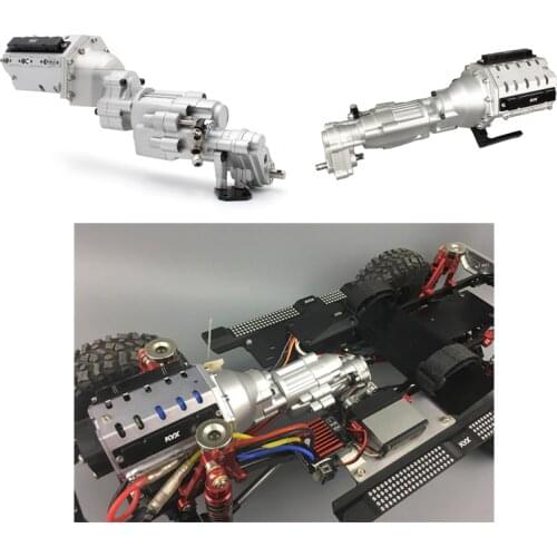Rc Car Crawler Part Metal Two-Speed Shift V8 Motor Gearbox Transmission Box For 1/10 Rc Truck Toys AXIAL SCX10 II 90046 Chassis