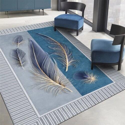 Nordic Carpet Living Room Sofa Table Carpet Simple Household Carpet Bedroom Full of Large Area Geometric Feather Floor Mats