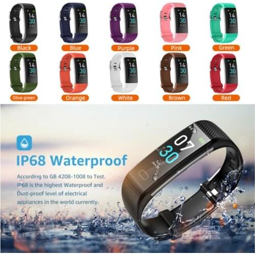 Heart Rate Blood Pressure Oxygen Temperature Sports Bracelet Four Skin Color Mode Newly Upgraded IP68 Waterproof Smart Watch