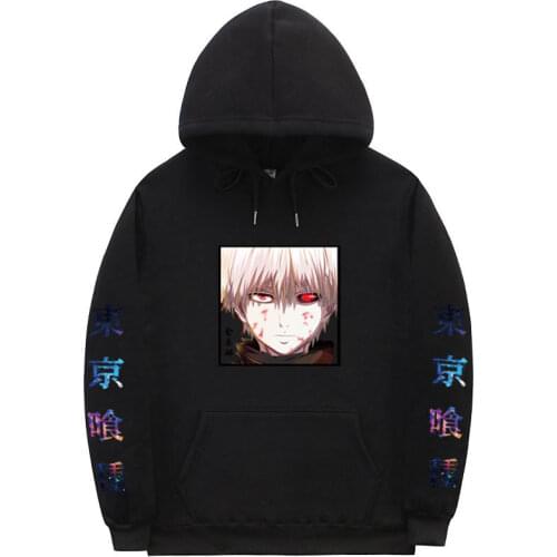 Japanese Anime Tokyo Ghoul Men Women Hoodies Sweatshirts Fashion Casual Cartoon Print Long Sleeve Unisex Harajuku Streetwear