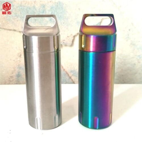 1PCS Outdoor EDC Stainless Steel High Hardness Sealed Box Mini Metal Medicine Warehouse Waterproof Large Medicine Box