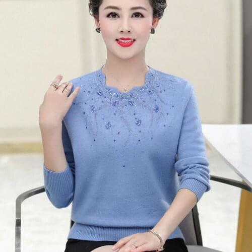 High Quality Cashmere Sweater Women Half Turtleneck Knitted Sweater Middle-aged Mother Autumn Plus Size Pullovers Full Jumper