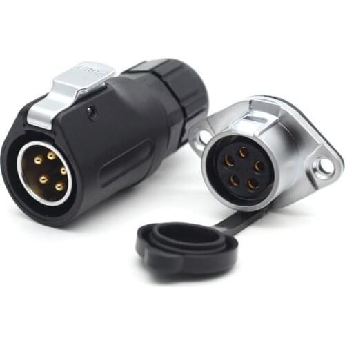 XHP20,Waterproof 5 Pin Connector LED Light Power Aviation Male Plug Female Socket Cable For 3-12mm