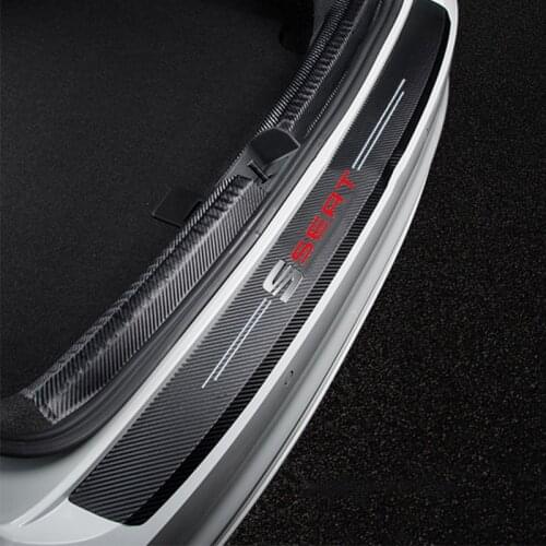 For SEAT Ibiza 6j Leno Arona Altea Ateca 6l FR XI Alhambra Arosa FRCarbon Fiber Car Rear Bumper Trunk Guard Protected Stickers