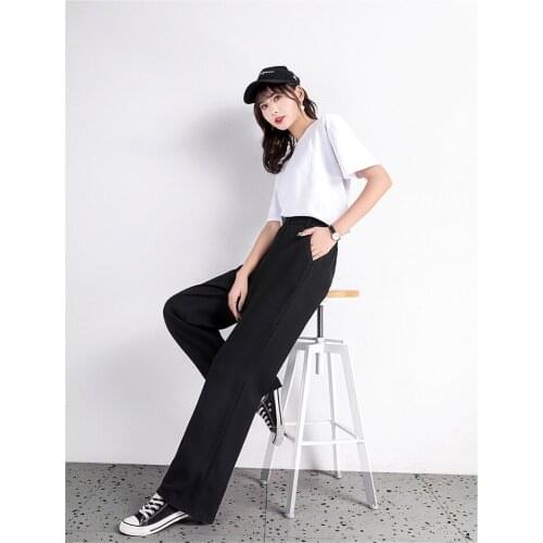 A245-Summer trendy one button skinny pants wide leg pants