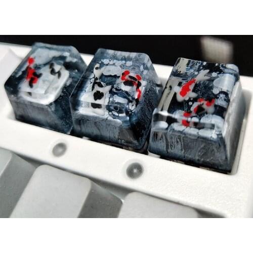 1 piece handmade Backspace resin keycap space bar shift keys for MX switch mechanical keyboard Accessories resin Koi key cap