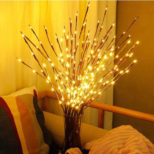 20 Bulbs Led Branches Lights Willow Battery-Powered Decoration Lights Tall Vase Filled Willow Branches Lights Home Decoration