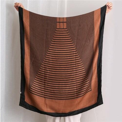 2021 Fashion Cotton Scarf Womens Autumn Winter Versatile Stripes Gauze Kerchief Shawl Dual Purpose Sun-resistant hijab scarf