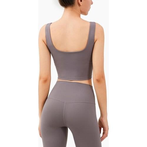 2021 New Style Nude Feeling Shockproof Sports Female Deep U Beauty Back Yoga Vest Bra