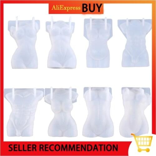 3D Art Body Candle Crystal Epoxy Resin Mold Human Aromatherapy Plaster Wax Silicone Mould DIY Crafts Decor Making Tool