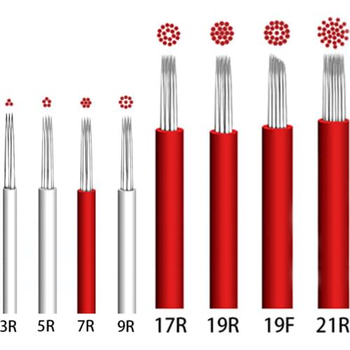 50pcs/lot 3/4/5/7/ 9/17/19/21R Tattoo Needle Pen Semi Permanent Makeup Microblading Blade Manual Fog pen Needle Tattoo Accessory