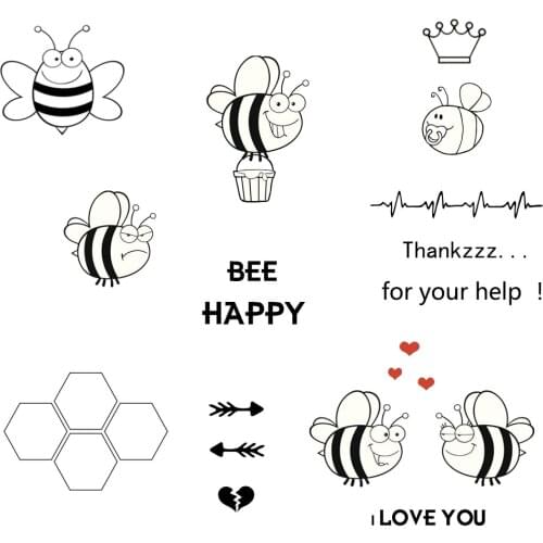 AZSG Funny Bee Clear Stamps For DIY Scrapbooking Decorative Card Making Crafts Fun Decoration Supplies 13*13cm
