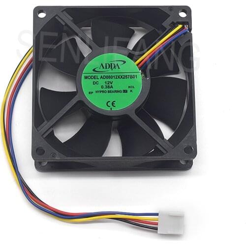 For 12V 0.38A AD08012XX257B01 8 cm 8cm 8025 4-wire (4PIN) automatic temperature-controlled PWM CPU