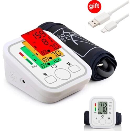 Home Health Care Automatic Digital Lcd Upper Arm Blood Pressure Monitor Heart Beat Rate Pulse Meter Machine Tonometer Measuring