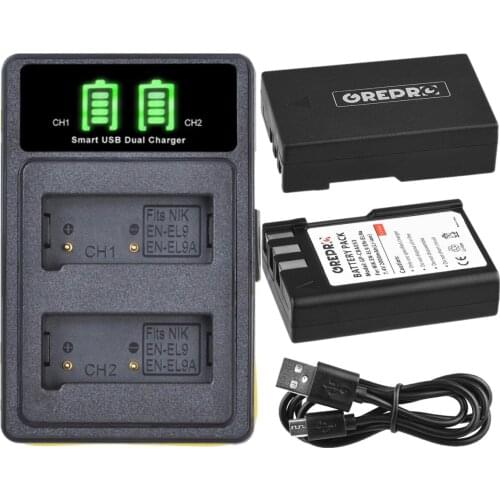 EN-EL9 ENEL9 EN-EL9a Rechargeable Battery and Charger for Nikon EN EL9 EL9A D3000 D5000 D40 D40x D60 Camera