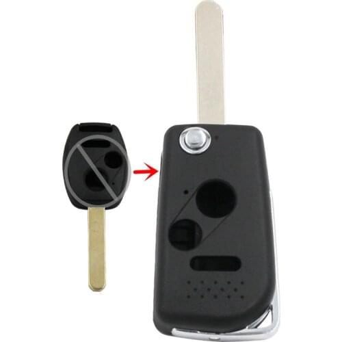 HKOBDII 2+1/3 Button Modified Flip Remote Key Shell Case Folding Smart Car Key Housing for Honda Accord Civic CR-V Pilot Fit U B