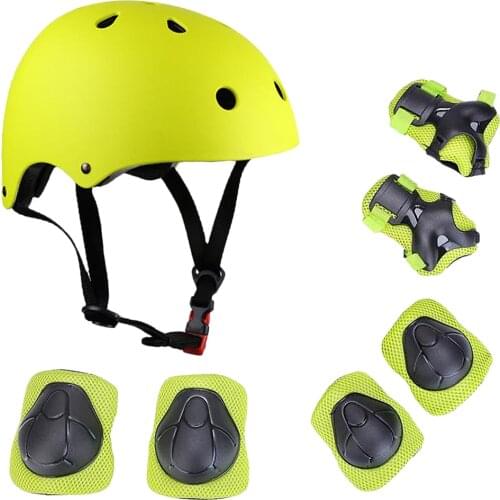 Kids Multi Sports Protective Gear Set 7 in 1 Protective Equipment Helmet Pads Set For Scooter Skateboard Roller Skating Cycling
