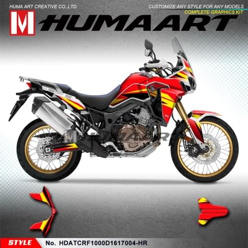 HUMAART Motorcycle Decals Stickers Graphics Vinyl Wrap Kit for Africa Twin CRF1000D CRF1000L 2016 2017, Customizable