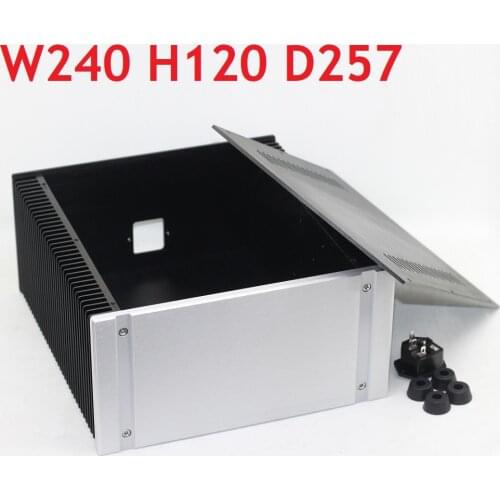 Small Class A AMP Power Amplifier Chassis DIY Aluminum Heat Sink DAC Decoder Enclosure Home Audio Rear Stage Case W240 H120 D257