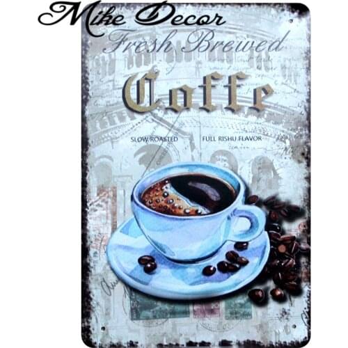 [ Mike86 ] Fresh Coffee Metal Painting Wall Decor Vintage Bar House Tin Sign 20*30 CM A-1231