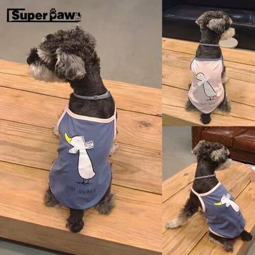 Fashion Dog Summer Vest Pet Cat Cartoon Duck T-shirt Summer Clothes For Small Medium Dogs Schnauzer French Bulldog Pug SBC05