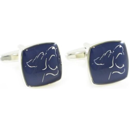 Soft Square Navy Panther Head Cuff Links Novelty Animal Leopard Cuff Links Wedding Cuff Links Birthday Gifts Cuff Links