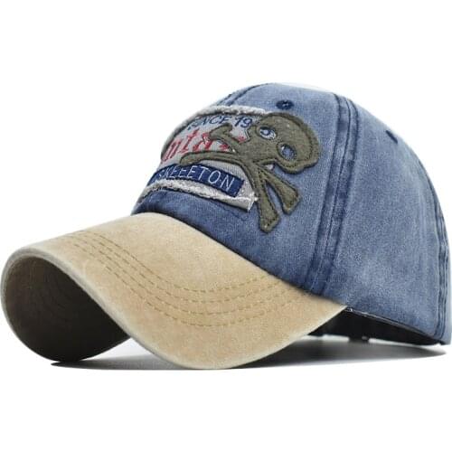 New Style Skull Hat Washed Old Letters Baseball Cap for Men Womens Hats Sun Hat Male Hip Hop Cap Outside Fmale Classic Cap Fast