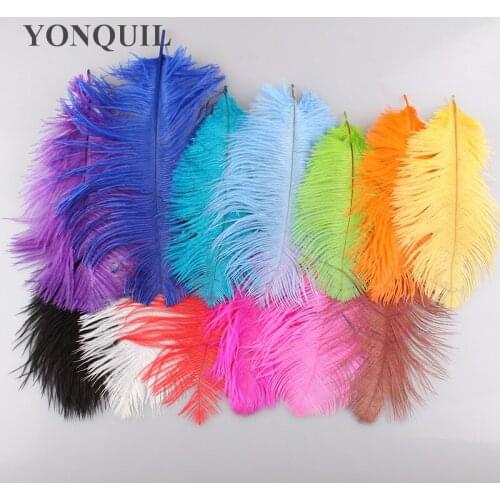 Dyed Colors of Ostrich Feathers 20-25 CM 8-10 Inch Wind Turbine Manufacturing Christma Wedding Fascinator Accessory 100Pcs/Lot