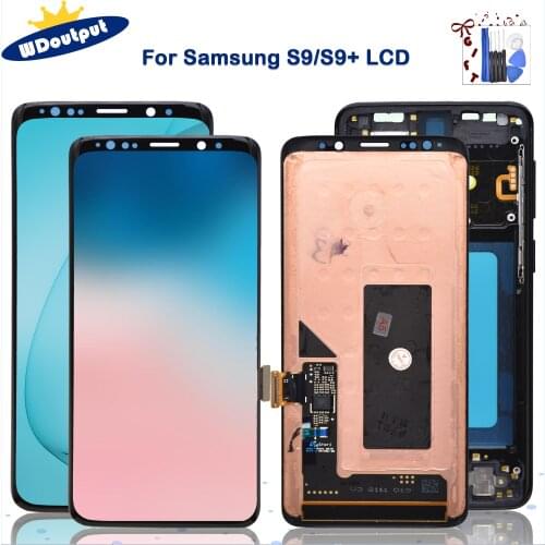 100% Original AMOLED Display for SAMSUNG Galaxy S9 LCD Display Touch Screen Digitizer S9 Plus G960 G965 Repair Parts With Frame