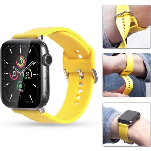 Silicone Strap for Apple Watch Band 44mm 40mm 42mm 38mm Bracelet Wriststrap for iwatch Series 6 5 4 3 2 1 Accessories Belt