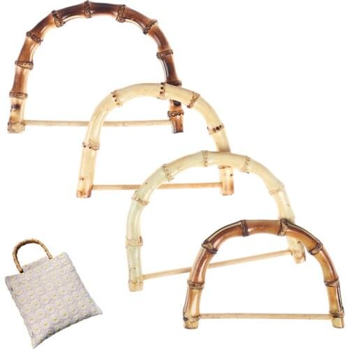 Handmade Handbag DIY Tote Purse Bag Frame D Shape Bamboo Bag Handles Making Bag Accessories Replacement Wood Handles
