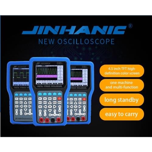 Jinhan handheld digital oscilloscope signal generator multimeter recorder tool 5in 1 50M 70M 80Mhz 4.5inch TFT LCD осциллограф