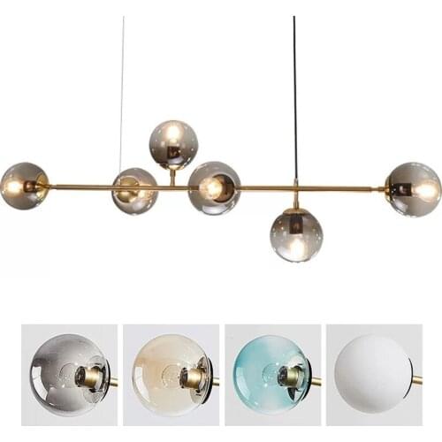 Modern Glass Ball Pendant Lights for Living Room Dining Industrial Decor Vintage Light Pendant Restaurant Hanging Retro Lamp