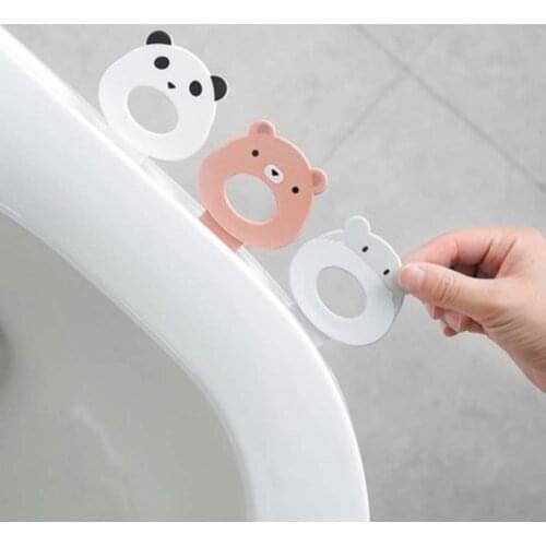 Cute Cartoon Toilet Seat Cover Lifter Easy Anti-dirty Toilet Seat Lifters Adhesive Sticker Toilet Lid Lift Tools