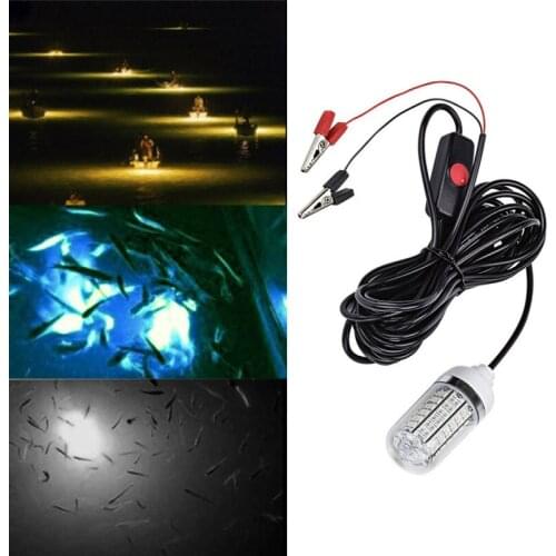 12V LED Fishing Light 108pcs 2835 Waterproof Ip68 Lures Fish Finder Lamp Attracts Prawns Squid Krill 3 Colors Underwater Light