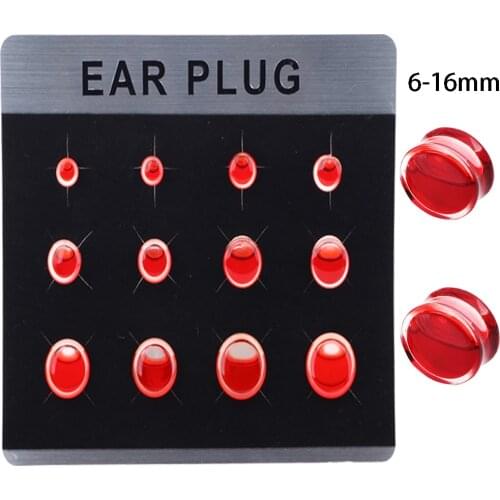 TIANCIFBYJS Acrylic Flesh Tunnel Double Flare Liquid Ear Plugs Expander Gauge Earring Lobe Stretcher Piercing Body Jewelry 60pcs