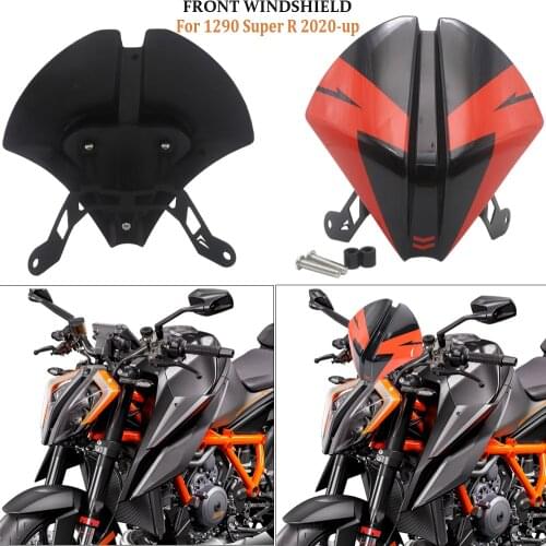 Black Orange For 1290 Super SuperDuke R 2020 2021 Motorcycle Fly Screen Front Windshield Windscreen Airflow Wind Deflector