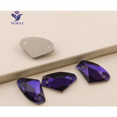 YANRUO 3256 Galactic Purple Velvet Sew On Crystals Glass SewnRhinestones Stones Sewing Crystal Dresses For Dress