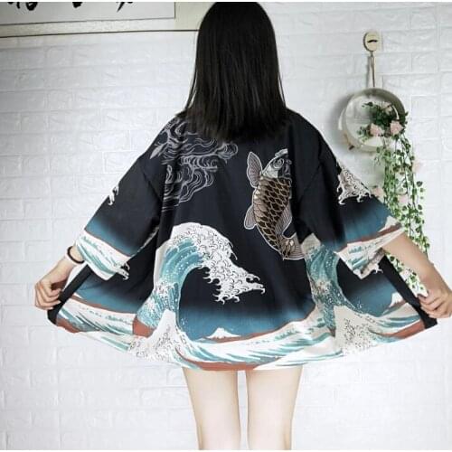 Japanese Summer Kimono Retro Coat Cardigan Kimono Woman Man Loose Outer Garment