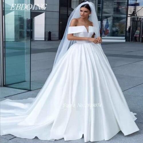 Vestidos de Novia Wedding Dress For Women A-line Boat Neck Neckline Off The Shoulder Plus Size Bride Gown 2021