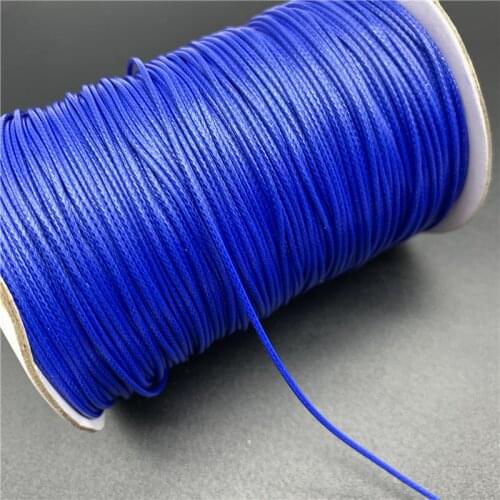 0.5mm 0.8mm 1mm 1.5mm 2mm Blue Waxed Cotton Cord Rope Waxed Thread Cord String Strap Necklace Rope For Jewelry Making