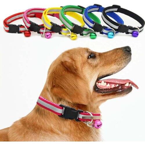 1PC Adjustable LED Dog Collar with Bell Rope Cat Collar Kitten Collar Neck Strap Cat Accessories Dog Collar