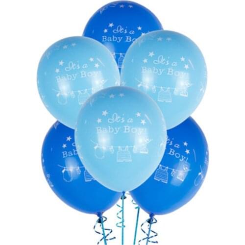 10 pcs 12 Inch Full Printed Boys And Girls Balloons Pink Blue Full Moon First Birthday Birthday Layout Balloons