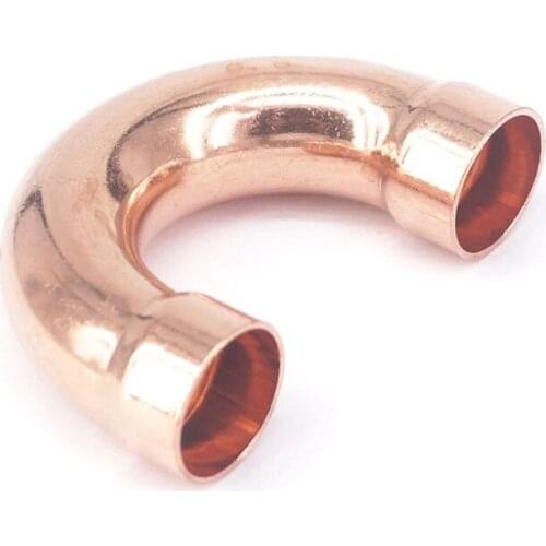 10x0.8x25.4mm 180 Degree Return Elbow Copper End Feed Welding Pipe Adapter Air Condtioner Refrigerator
