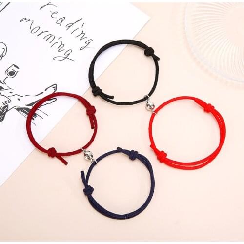 2pcs Couple Magnet Attract Each Other Creative Personality Couple Bracelet Men and Women Charm Girl Bracelet Gift