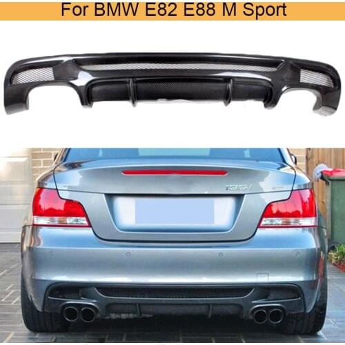 Car Rear Bumper Lip Spoiler Diffuser for BMW E82 E88 M Sport 2 Door 120i 125i 128i 135i 2007-2013 Four Outlet Carbon Fiber / FRP