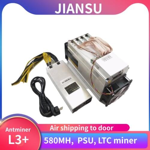 Used ASIC miner ANTMINER L3+ 504M/S with PSU scrypt miner is better than the ANTIMER L3 can configure a variety of power
