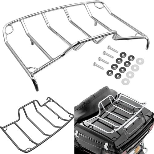 Motorcycle Luggage Rack For Touring Road King Street Glide FLHR FLHX FLHT FLHTCU Chrome Trunk Luggage Rack Aluminum