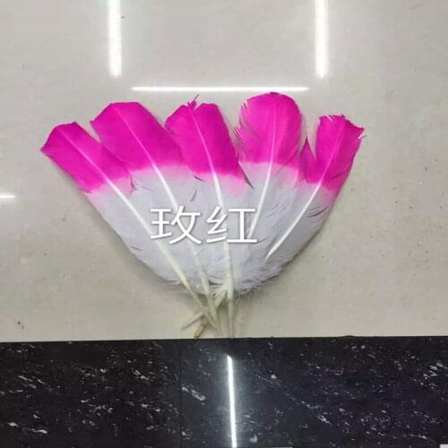 Free shipping 50wholesale 25-30cm White and rose real natural turkey feathers plumes hair extensions goose feather for sale